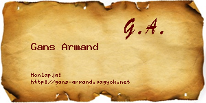 Gans Armand névjegykártya